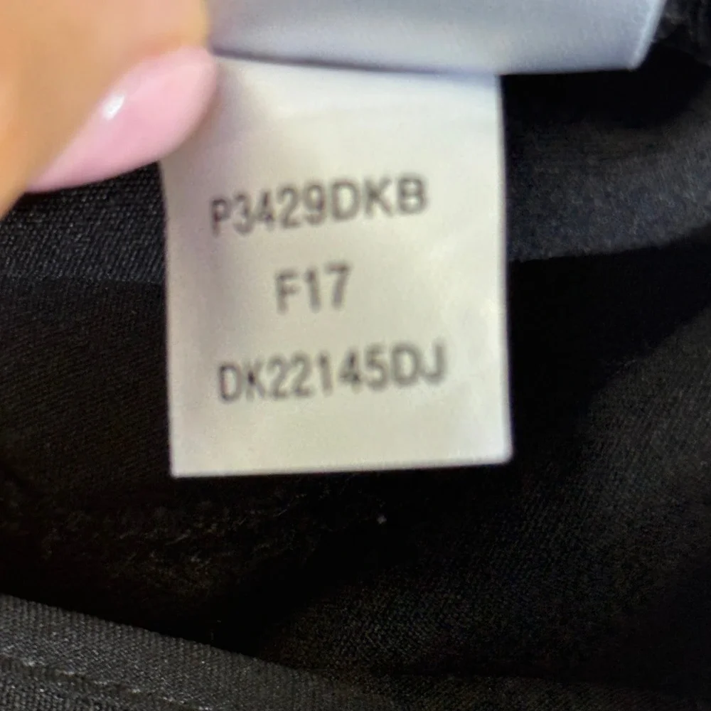 Donna Karan Trousers Women 8 Black  Straight Leg Side Zip P3429DKB
